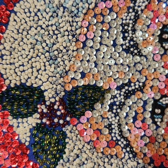 Michael Simon Blue Sweater with Colorful Sequin Santa - Picture 4 of 5